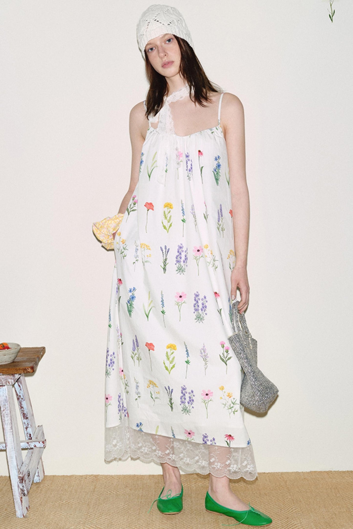 Painted Lace Halter Dress