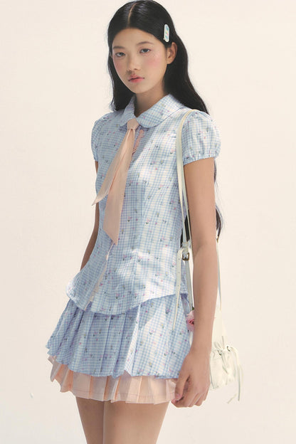 Holiday Floral Plaid Set