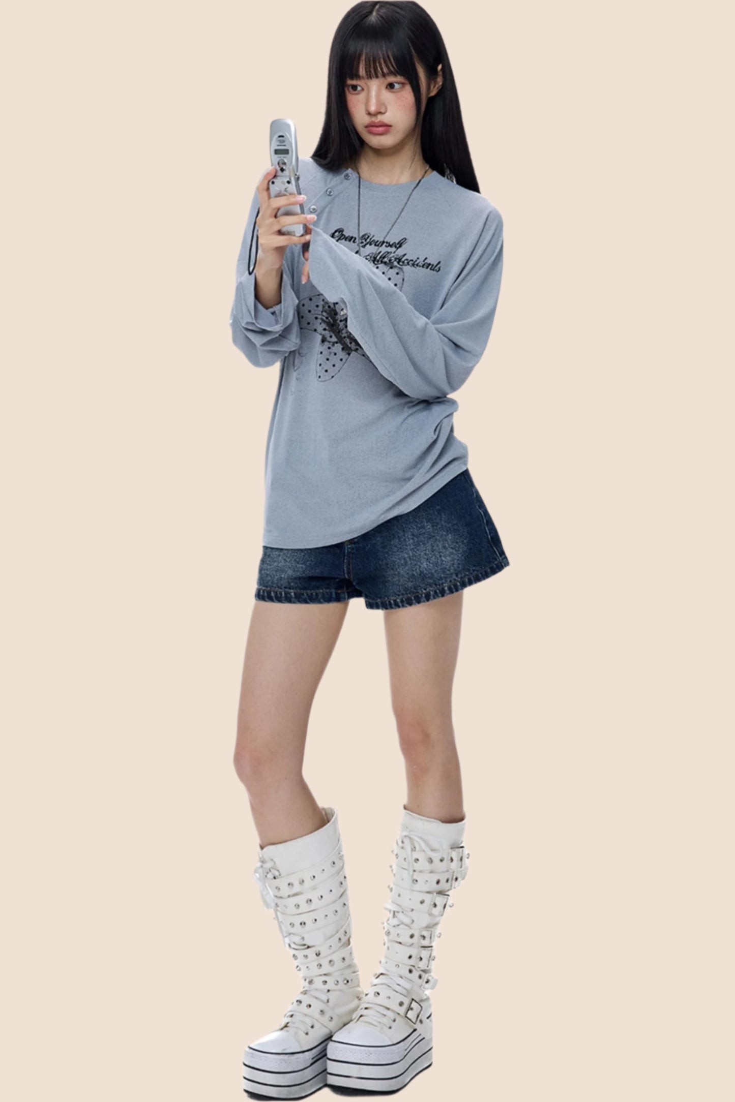 Slanted-Shouldered Summer T-Shirt