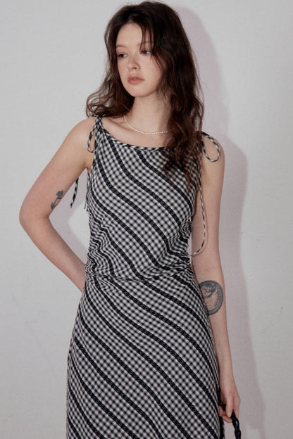 Luxury Lace Plaid Layered Dress