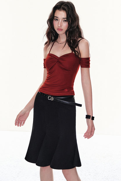 Classic High Waist Midi Skirt