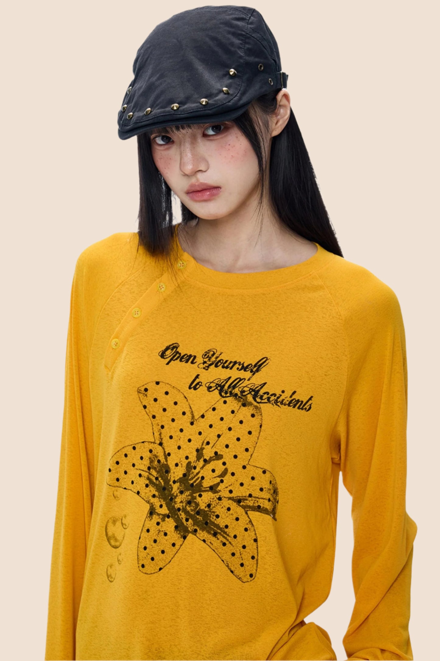 Slanted-Shouldered Summer T-Shirt