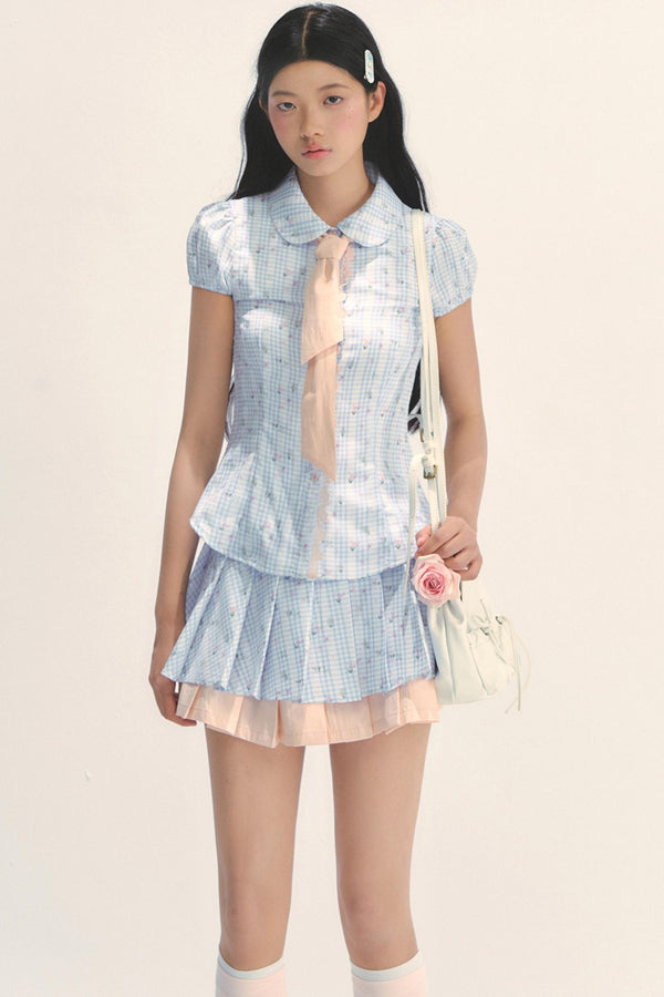 Holiday Floral Plaid Set