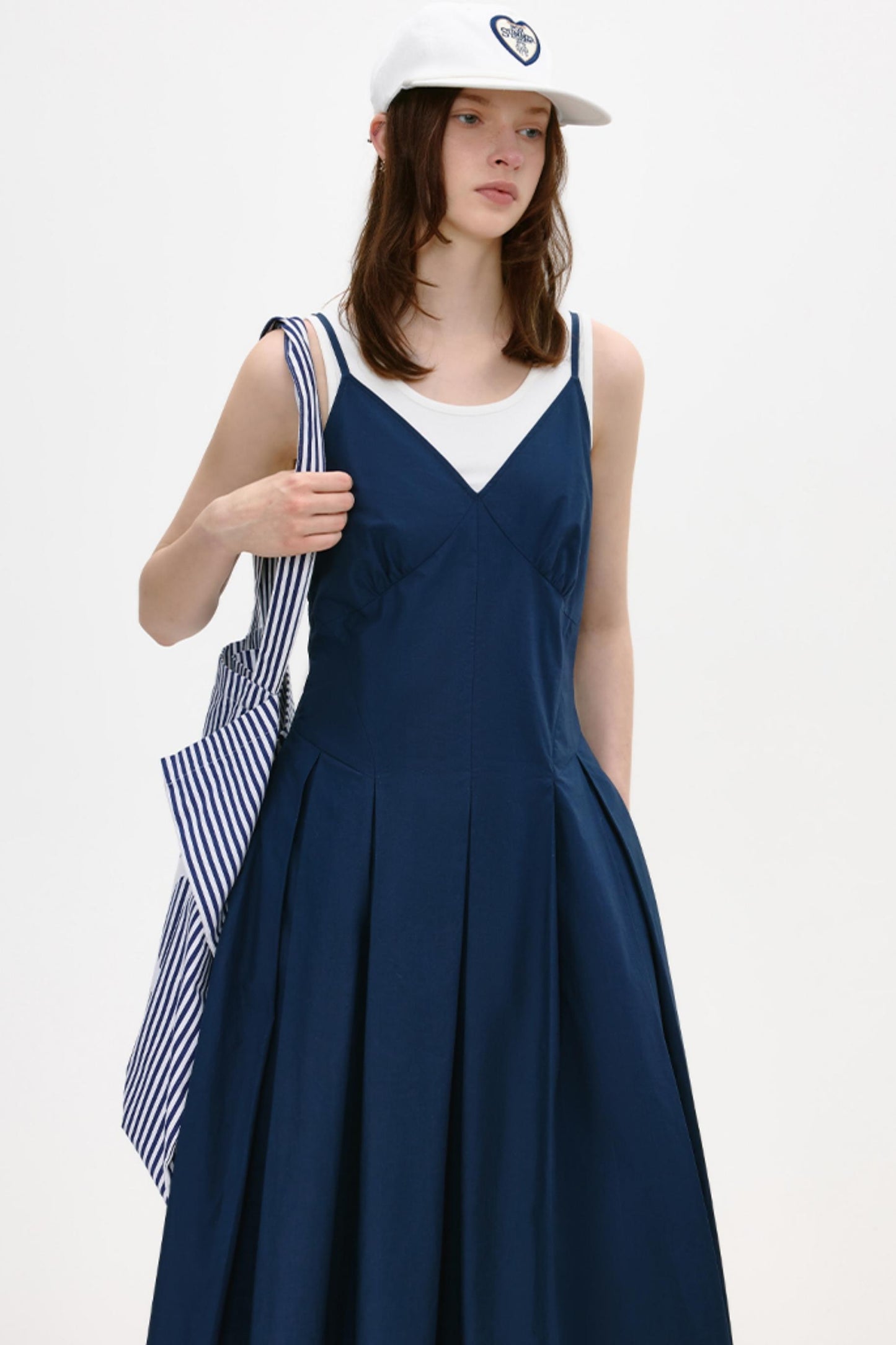 Antique Blue Luxe Halter Dress