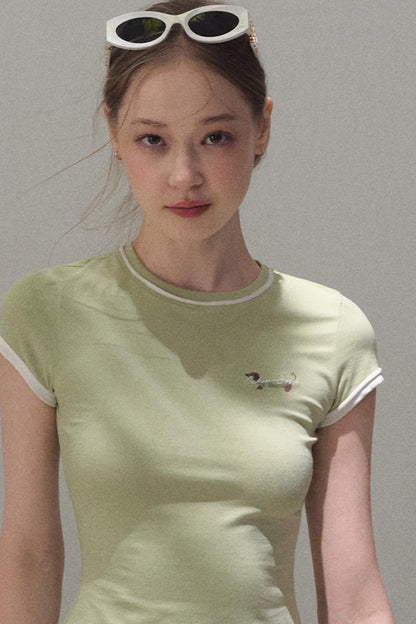 Colorblock Lace-Up Top Set-Up