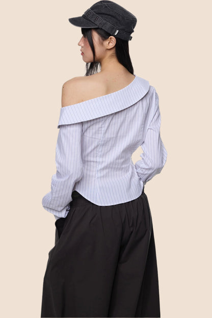 Asymmetrical Striped Summer Top