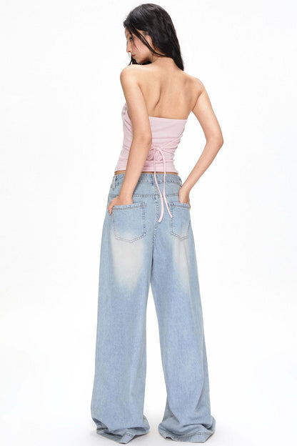 Vintage Light Blue Wide-Leg Jeans