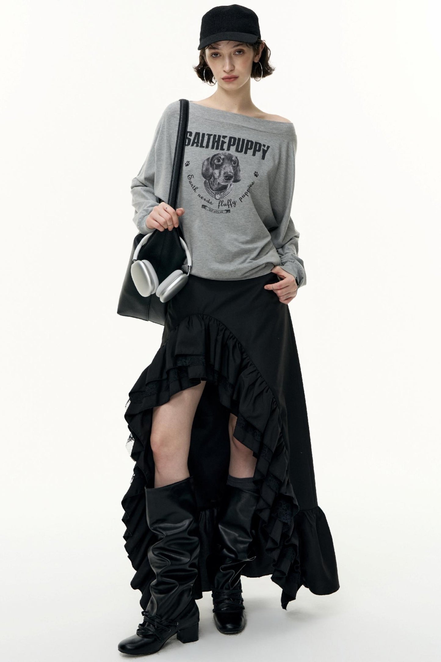 High-Waisted Slimming Long Skirt