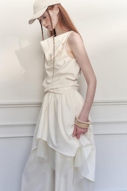 White Starry Mesh Dress