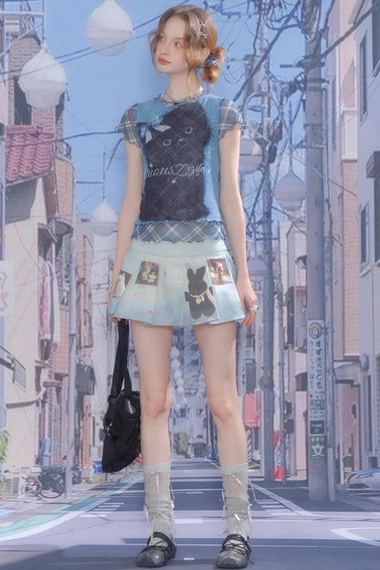 Summer Plaid Mesh Tee