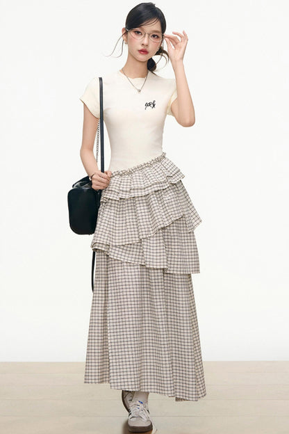 Summer Navy Plaid Dress