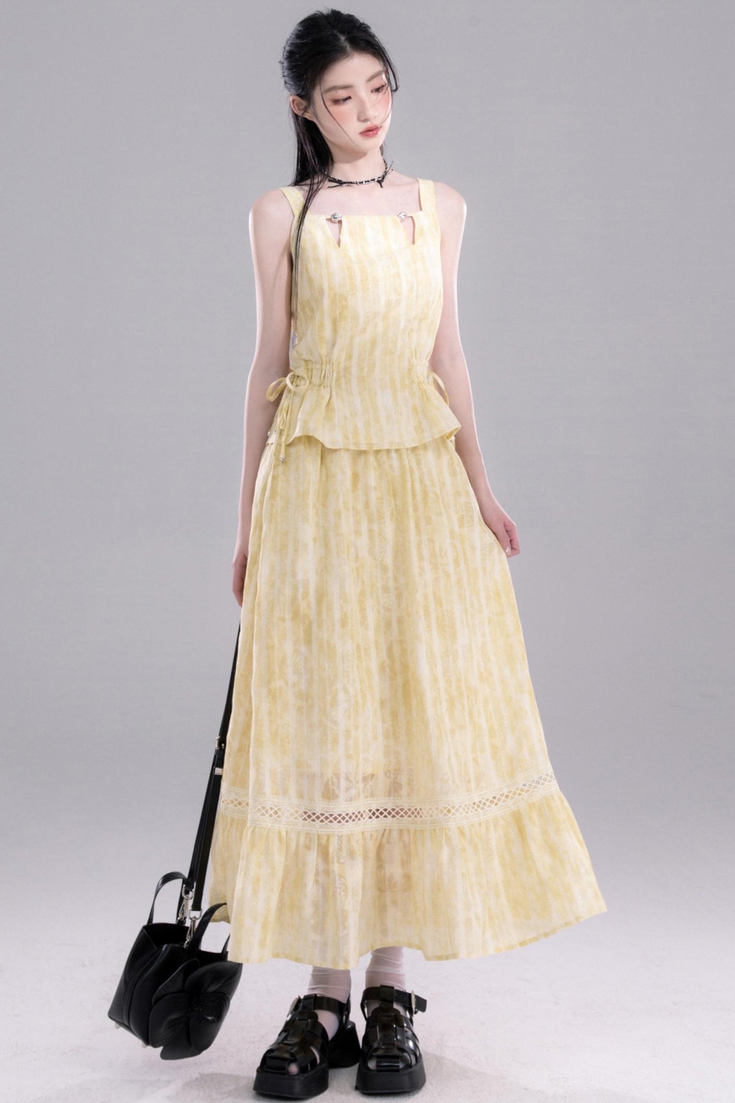 Tasseled Drape Dress Set