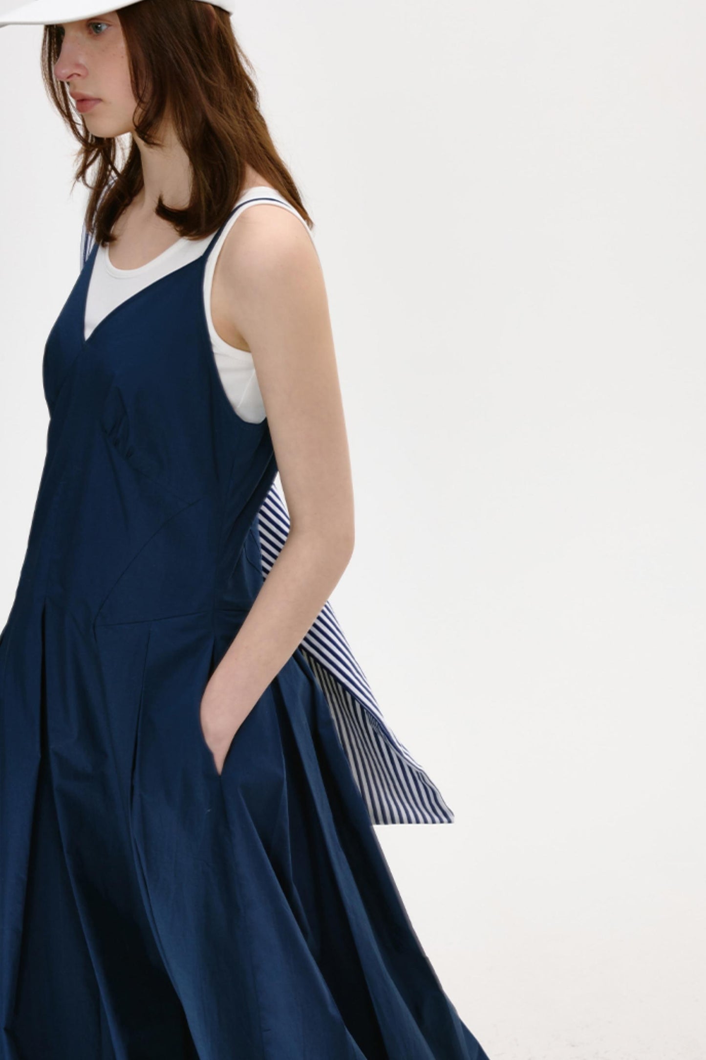 Antique Blue Luxe Halter Dress