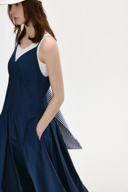 Antique Blue Luxe Halter Dress