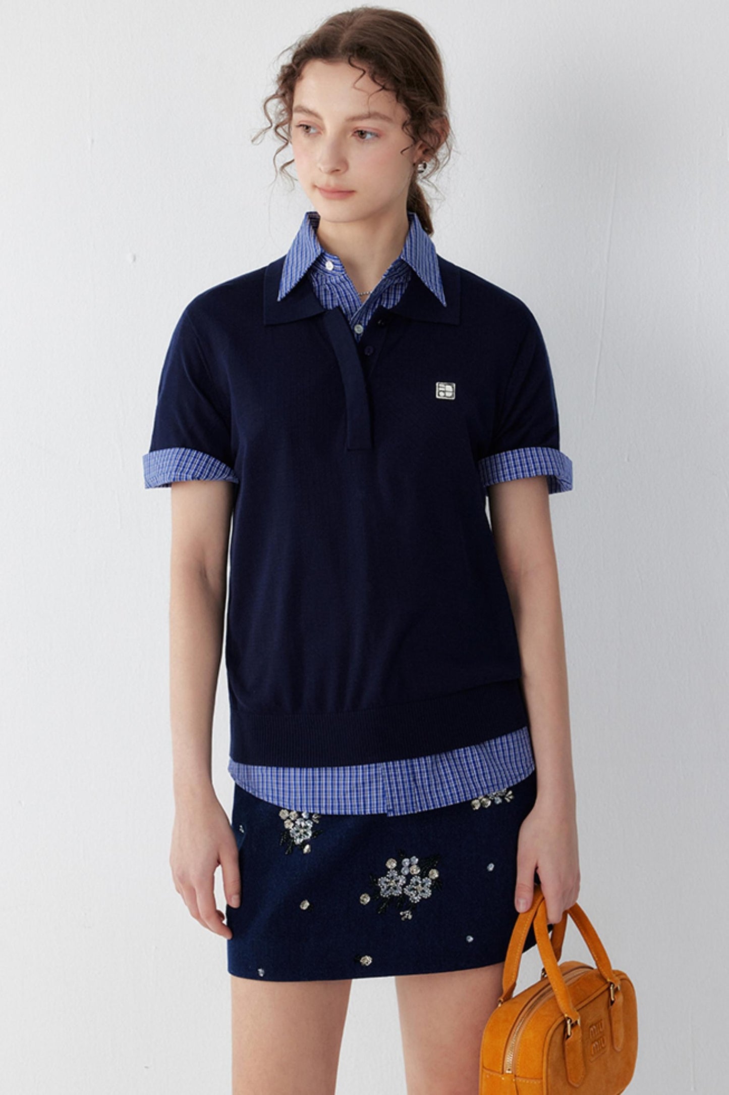 Stretch Silk Polo T-shirt