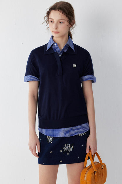 Stretch Silk Polo T-shirt