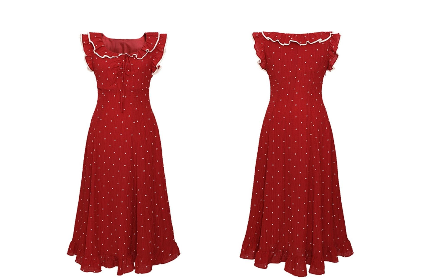 Red Floral Check Dress