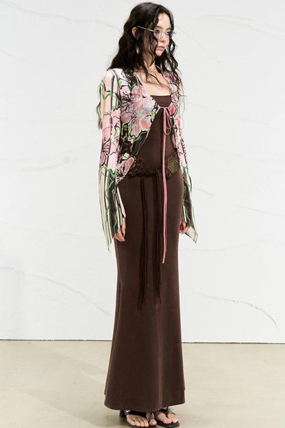 Color-Blocked Two-Piece Dress Set