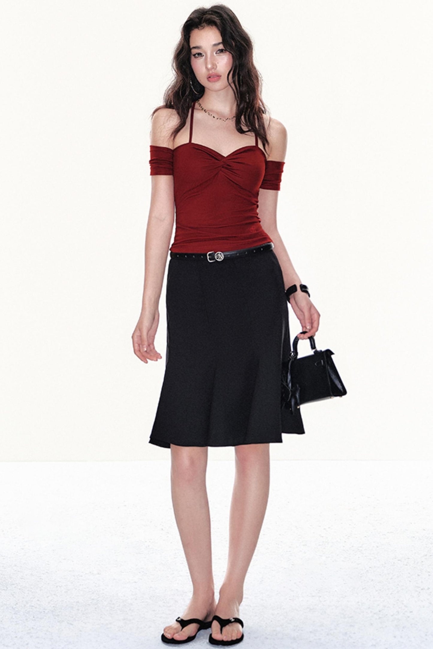 Classic High Waist Midi Skirt