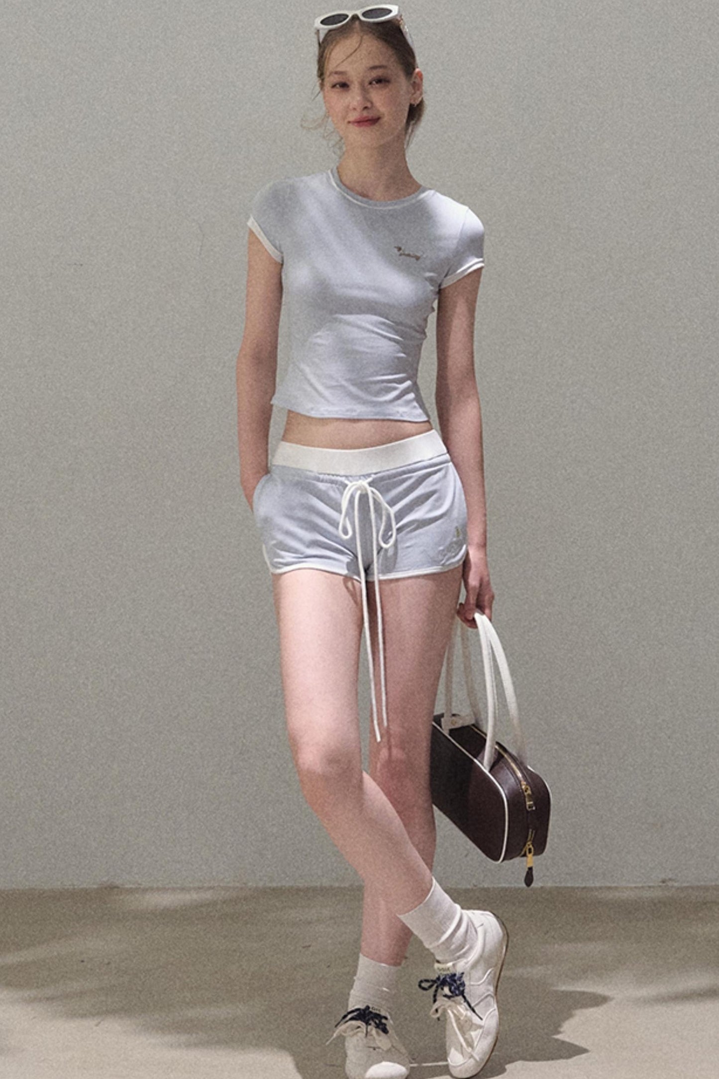 Colorblock Lace-Up Top Set-Up