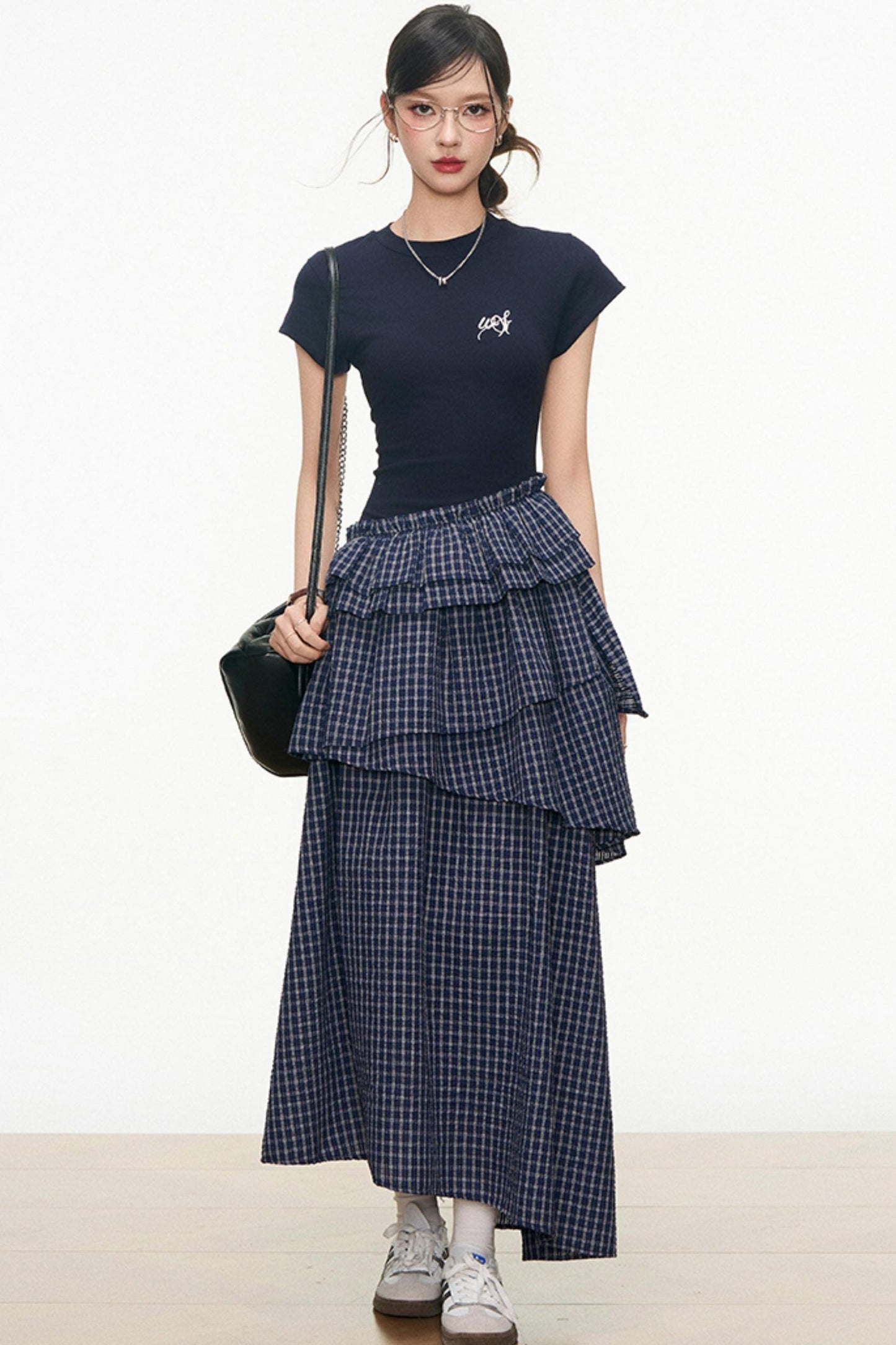 Summer Navy Plaid Dress