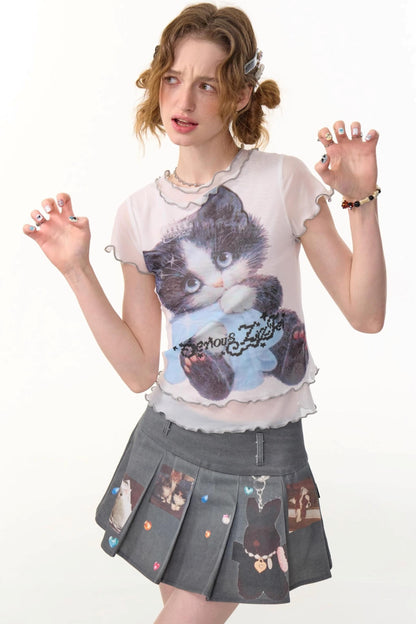 Summer Cat Mesh Tee