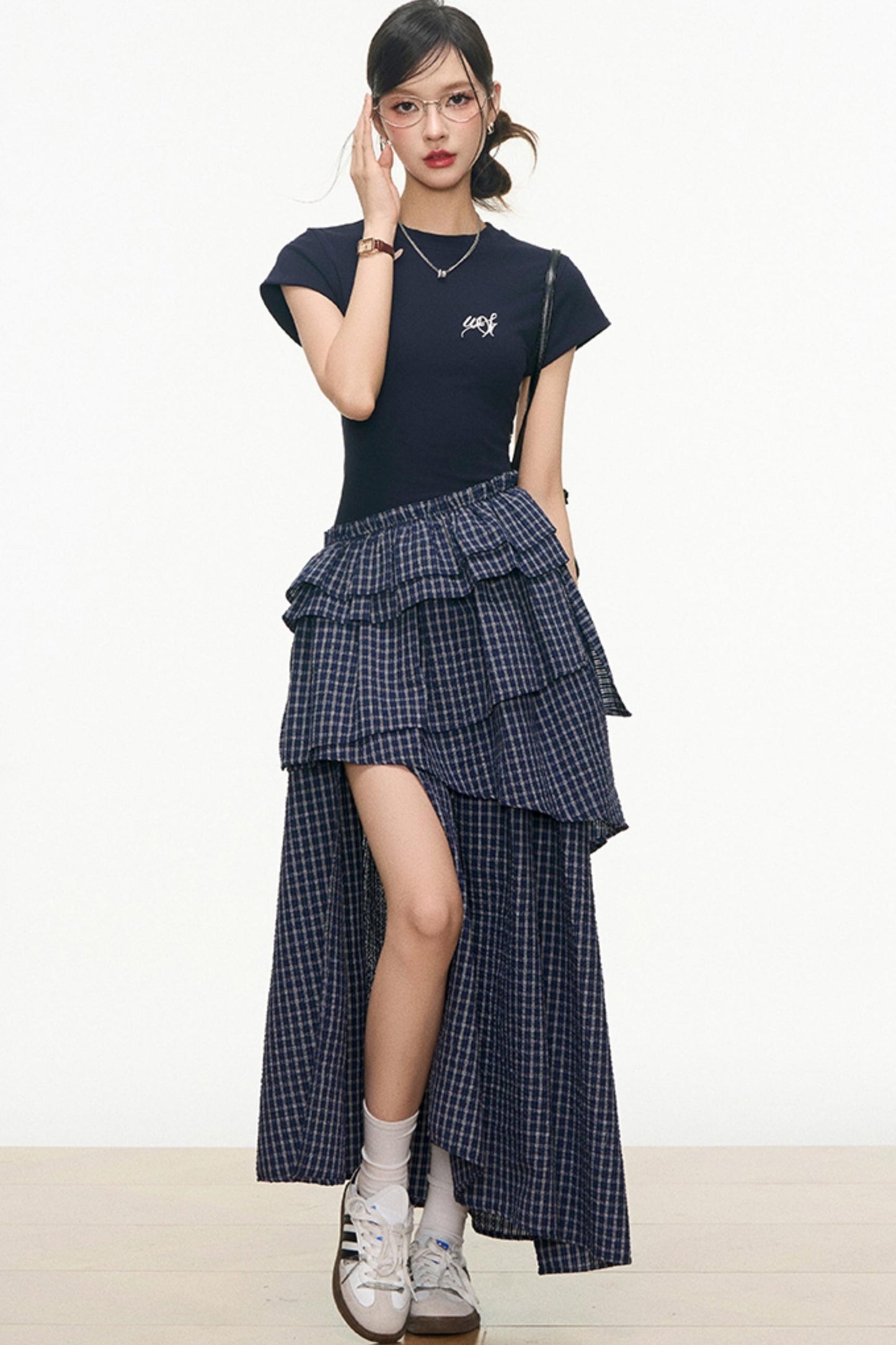 Summer Navy Plaid Dress