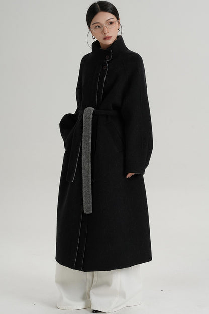 Elongated Temperament Wool Blend Coat