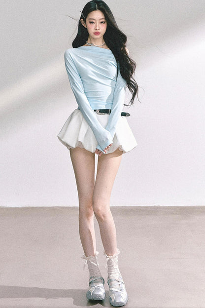 Straight Shoulder Long Sleeve T-Shirt