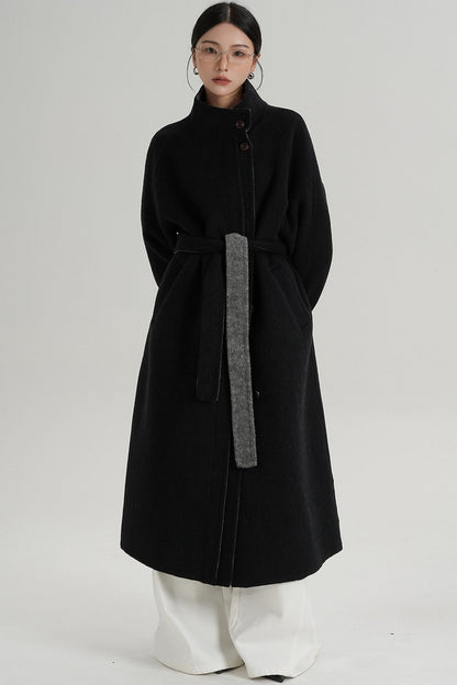 Elongated Temperament Wool Blend Coat