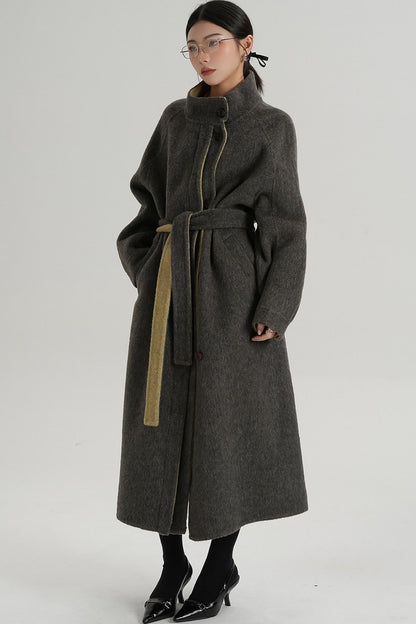 Elongated Temperament Wool Blend Coat