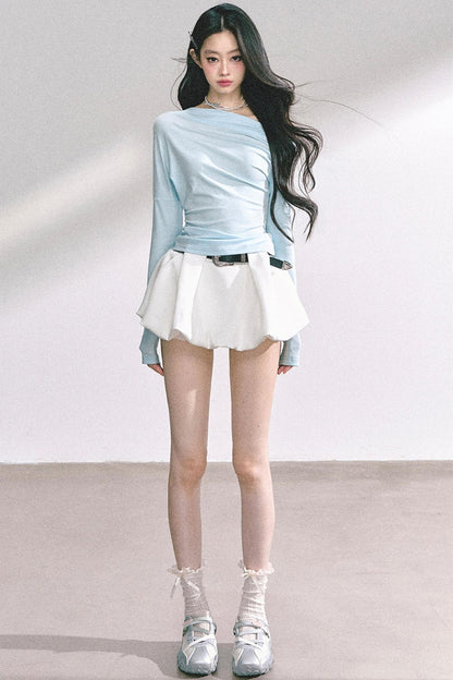 Straight Shoulder Long Sleeve T-Shirt