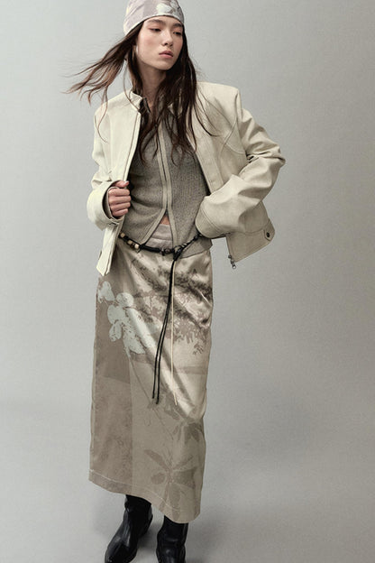 National Style Shadow Print Skirt