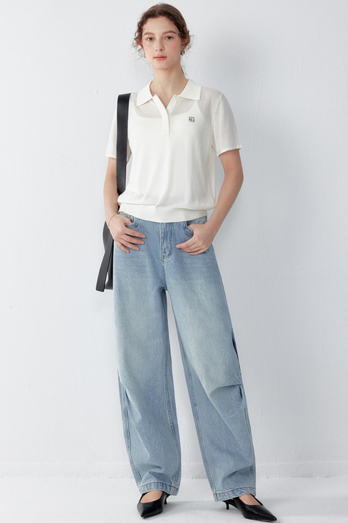 Stretch Silk Polo T-shirt