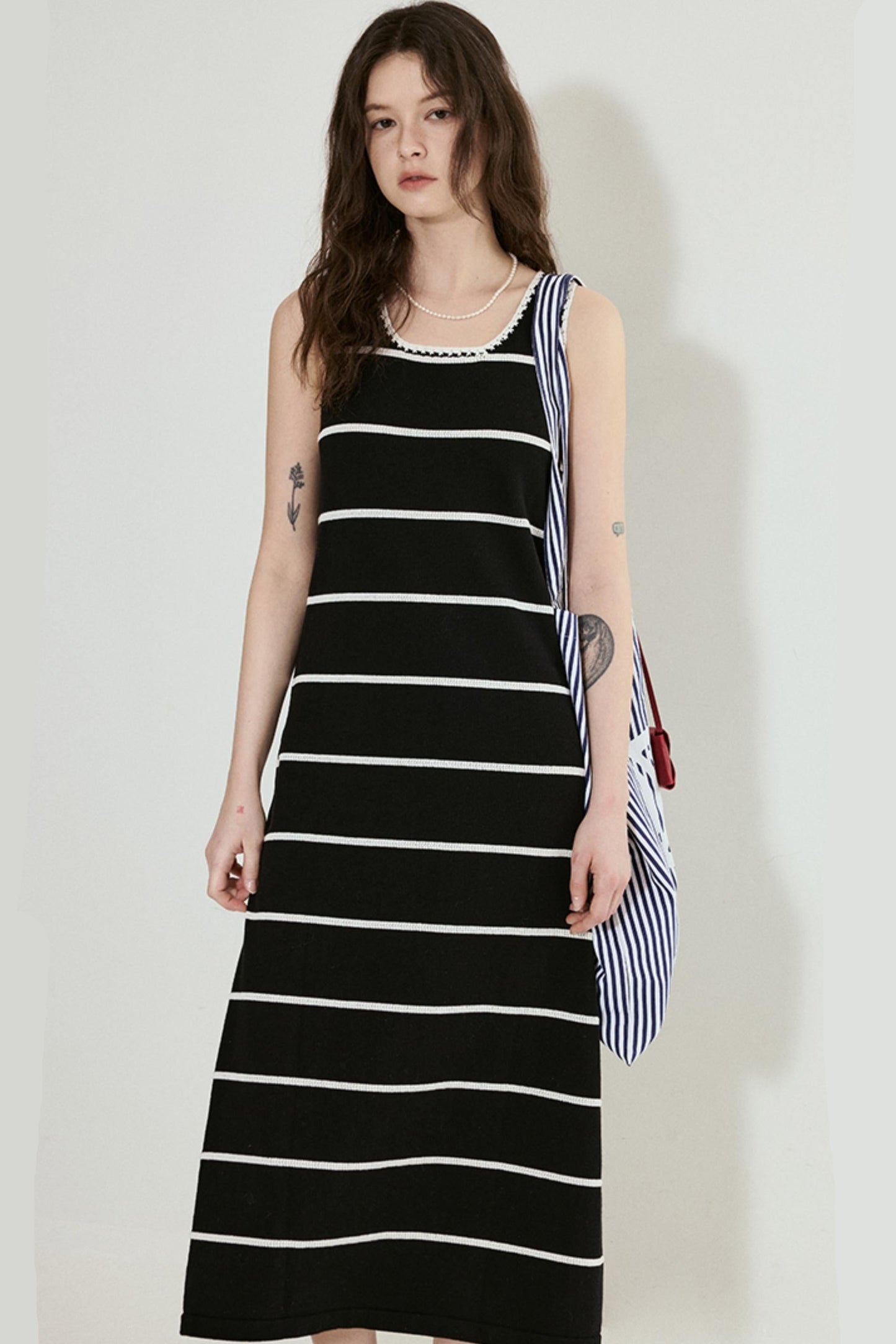 Crochet Lace Striped Dress