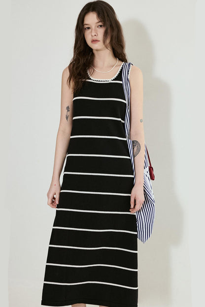 Crochet Lace Striped Dress