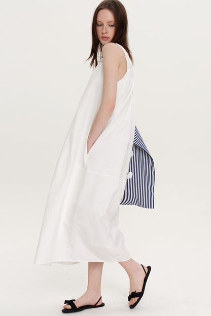 Chic Pleated U-Neck Dress