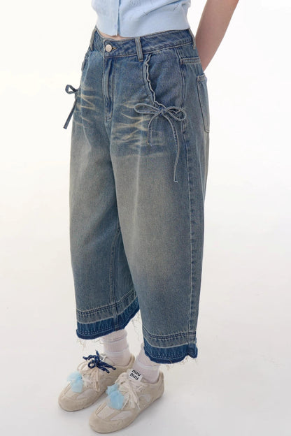 Vintage Blue High-Waisted Wide-Leg Jeans
