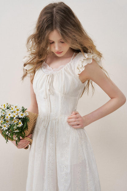 Flutter Lace Midi Dress