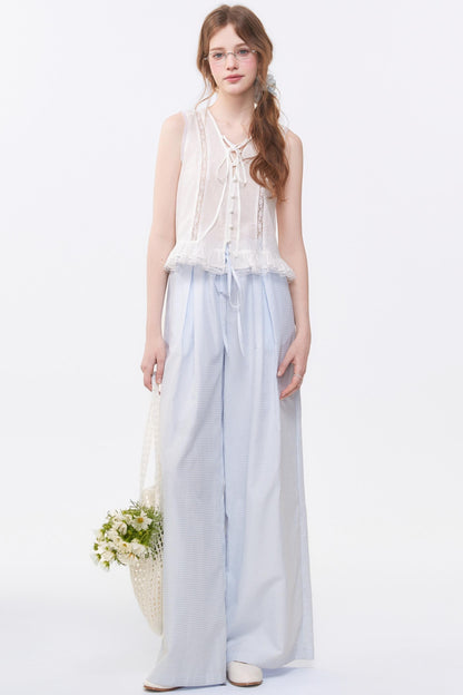 Sleeveless Lace Suit Set-Up