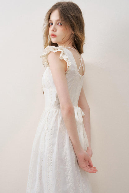 Flutter Lace Midi Dress