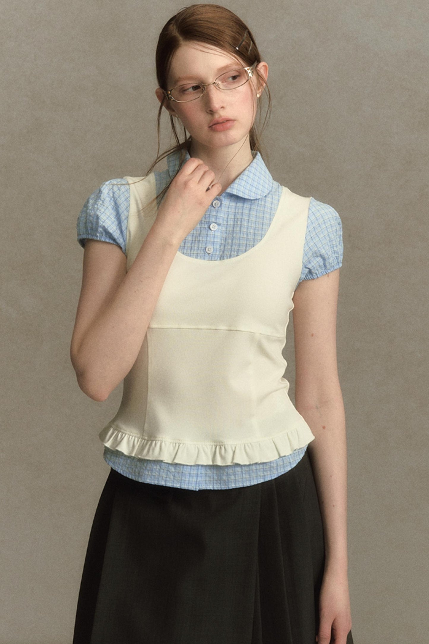 Chic Plaid Bubble Top