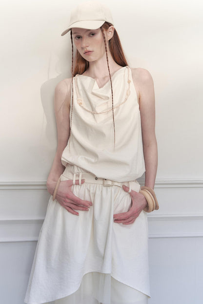 White Starry Mesh Dress