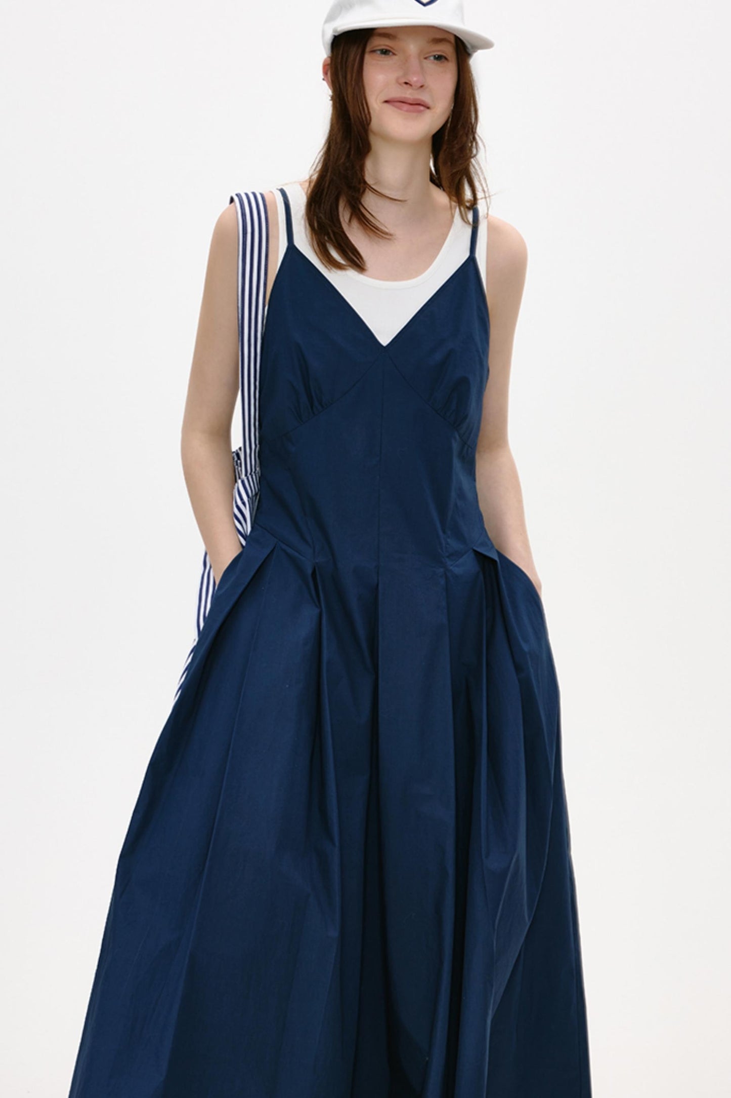 Antique Blue Luxe Halter Dress