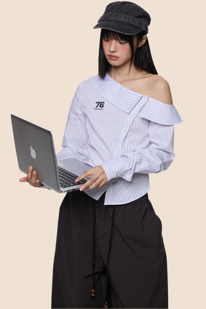 Asymmetrical Striped Summer Top