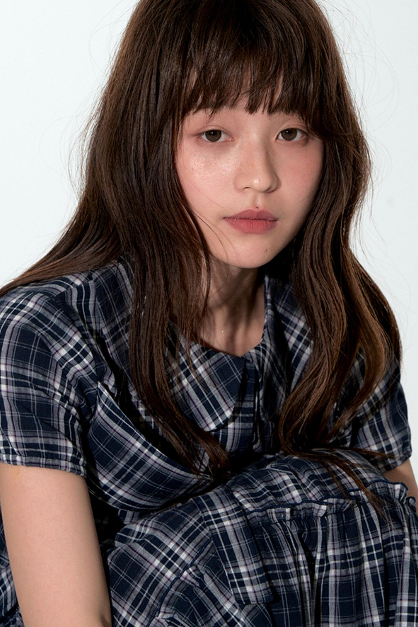 Sweet Cotton Plaid Skirt Set-Up