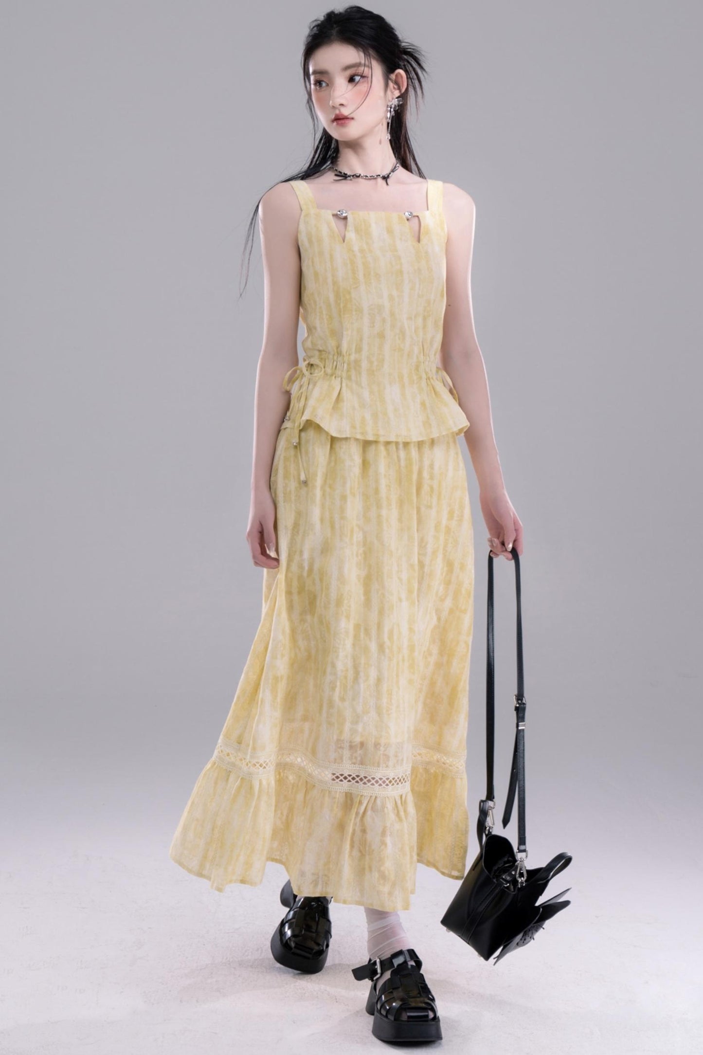 Tasseled Drape Dress Set