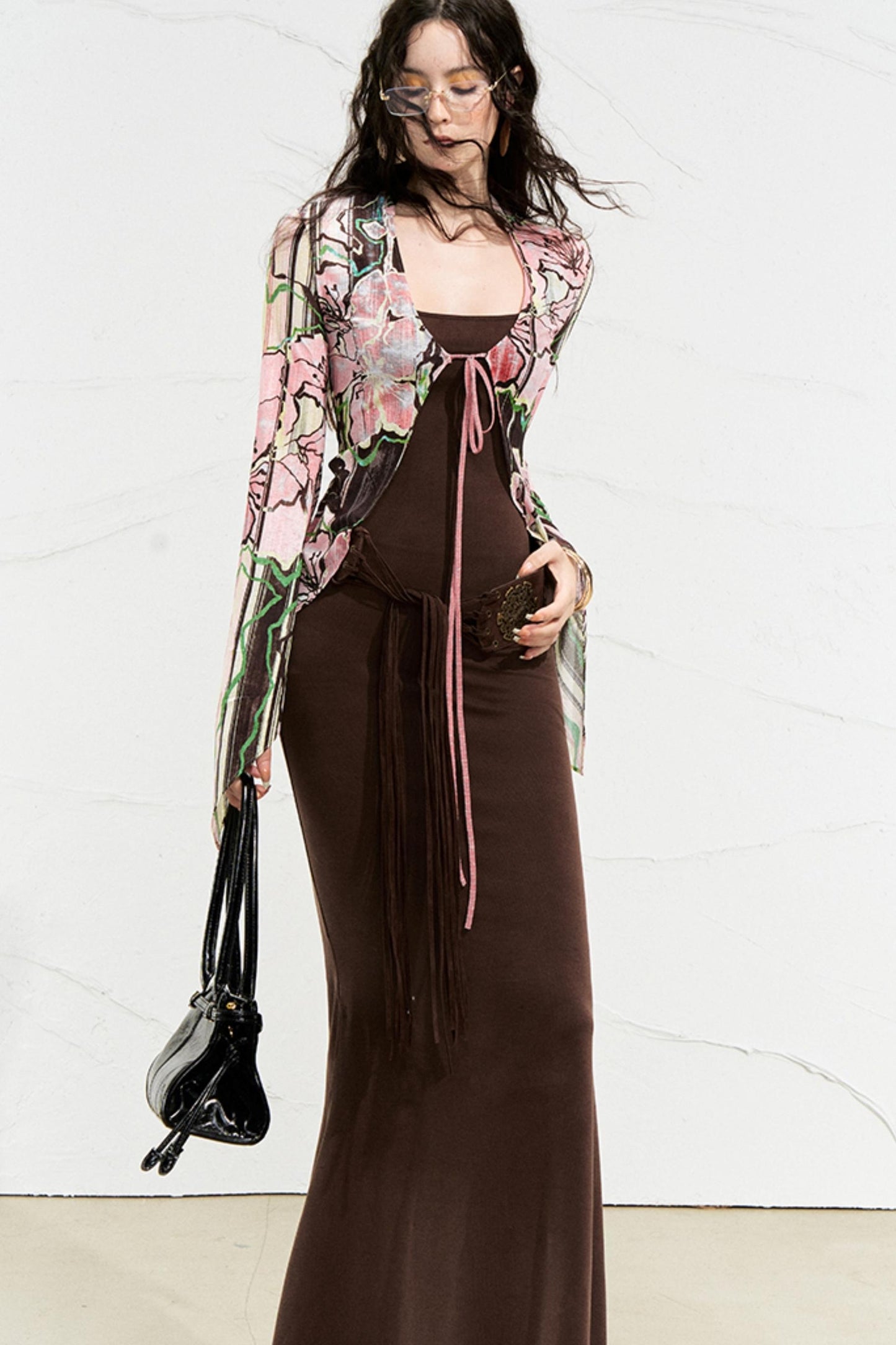 Color-Blocked Two-Piece Dress Set