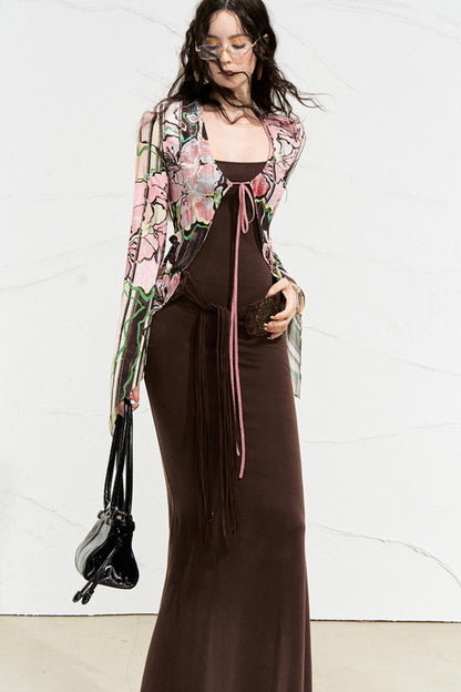 Color-Blocked Two-Piece Dress Set