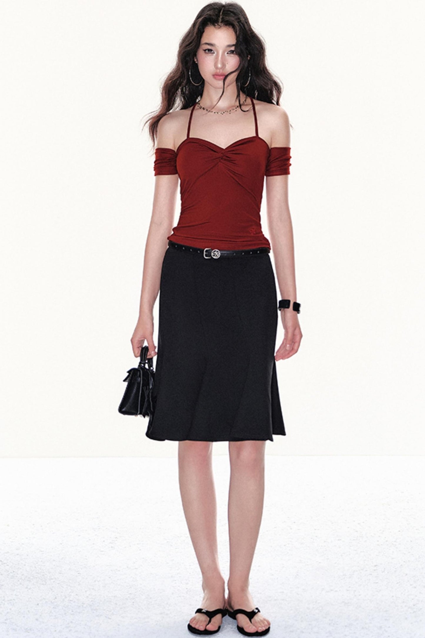 Classic High Waist Midi Skirt